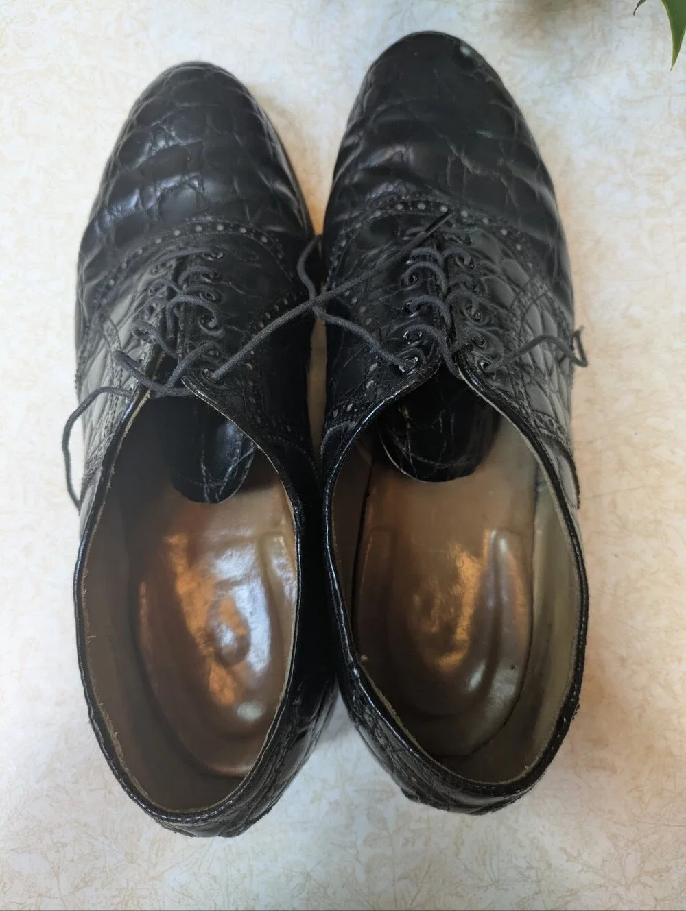 Mens Genuine Alligator Wingtip Dress Shoes Premium Goodyear Welted Oxfords S:11D